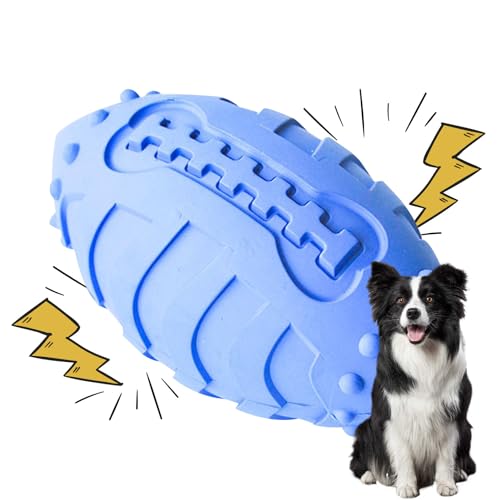 Aibyks Beißspielzeug für Hunde - Quietschendes Fußball-Hundespielzeug aus Gummi,Leicht zu reinigender, langlebiger interaktiver Kaufußball für Apportier- und Outdoor-Spiele von Aibyks