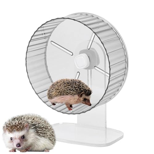 Aibyks Hamster Silent Wheel,Hamster-Übungsrad - Laufräder für Kleintiere,Superleiser Igel, Acryl-Silent-Spin mit höhenverstellbarem Ständer für Hamster, Rennmäuse, Mäuse von Aibyks