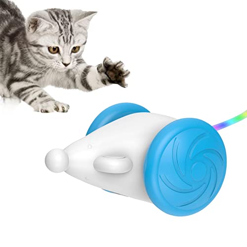 Aibyks Interaktives Katzenspielzeug Für Den Innenbereich - Automatisches Katzen-Maus-Spielzeug | USB Wiederaufladbare Elektrische Maus Katzenspielzeug Mit LED-Leuchten | Haustier-Übungsspielzeug von Aibyks
