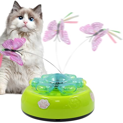 Aibyks Interaktives automatisches Katzenspielzeug,Automatisches Katzenspielzeug interaktiv,Katzenjagdspielzeug mit flatterndem Schmetterling | Zufällig bewegliches Ambush Feather Elektrisches von Aibyks