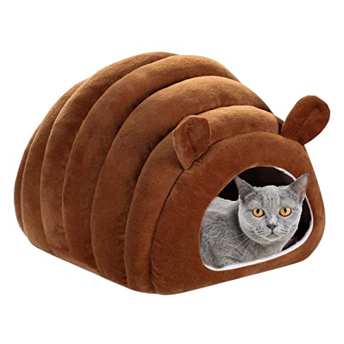 Aibyks Katzenhütte - Bequemes, gemütliches Hundebett für Haustiere | Warme Katzenhütte für den Winter in halbgeschlossener Form für Katzen, Kaninchen und kleine Hunde von Aibyks