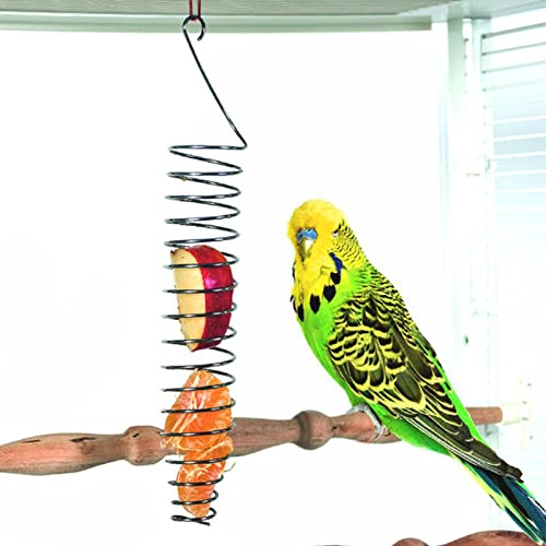 Aibyks Nahrungssuche Spielzeug für Papageien - Vogelspielzeug für Sittiche - Papageien suchen Spielzeug für Vogelkäfige, hängende Edelstahl-Vogelfutterspender, Vogelfutterstange für Obst, Gemüse von Aibyks