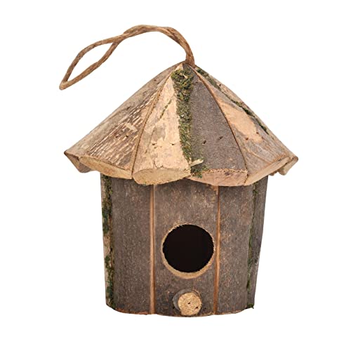 Aibyks Vogelhäuschen für draußen, Bodenstehende Vogelhäuser aus Holz, Bodenstehende Holz-Vogelhäuser mit Einer Schnur für kleine Vögel, Patio-Dekoration von Aibyks