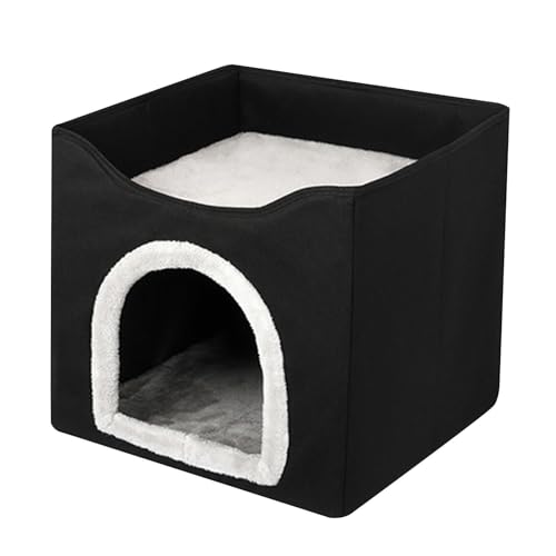 Indoor-Hundehütte - Faltbare Cat Cube Condo - Faltbares Hundeschlafhaus, dekorativer Zwinger für Haustiere, Doppellagiges Zubehör, Katzenschlafhaus Aibyks von Aibyks