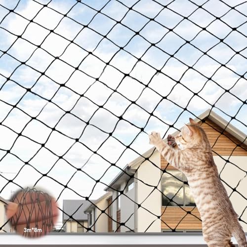 Aicharynic Katzennetz für Balkon, 3 x 8 m Katzenschutznetz Balkonnetz für Katzen 2.5×2.5cm Maschengröße Katzennetz Balkon Ohne Bohren Katzennetz Fenster Geeignet für Balkone Treppen Fenster Terrassen Aicharynic Katzennetz für Balkon, 3 x 8 m Katzenschutznetz Balkonnetz für Katzen 2.5×2.5cm Maschengröße Katzennetz Balkon Ohne Bohren Katzennetz Fenster Geeignet für Balkone Treppen Fenster Terrassen von Aicharynic