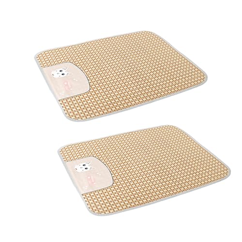 2 Stück Kühlmatte für Hunde Hundebett, Waschbare Hunde Kühlmatte Haustierkissen, Kühldecke Kühlkissen Sommer für Katzen Waschbar Haustiere, Rutschfeste Hundekühlmatte Haustierbett 90 x 70 cm (B) von AidSci
