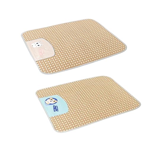 2 Stück Kühlmatte für Hunde Hundebett, Waschbare Hunde Kühlmatte Haustierkissen, Kühldecke Kühlkissen Sommer für Katzen Waschbar Haustiere, Rutschfeste Hundekühlmatte Haustierbett 90 x 70 cm (C) von AidSci