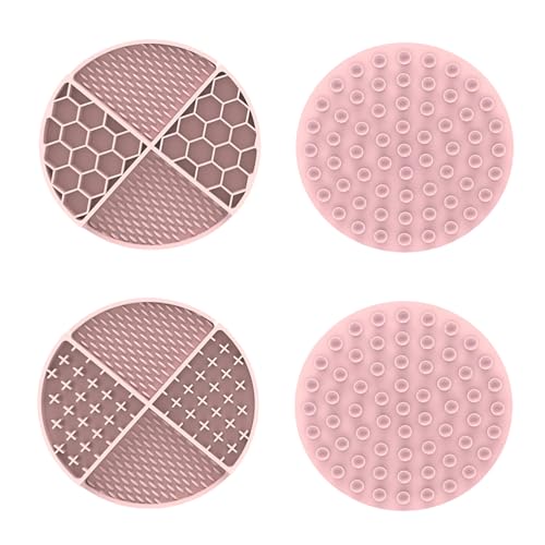 2 Stück Silikon Schleckmatte für Hunde Katze [Upgrad Extra großer Saugnapf] 21cm Leckmatte Hund Slow Feeder, Hund Lick Mat Haustier Futtermatten für Hundeleckerli, Katzenfutter (C, 21x21x1.7CM) von AidSci
