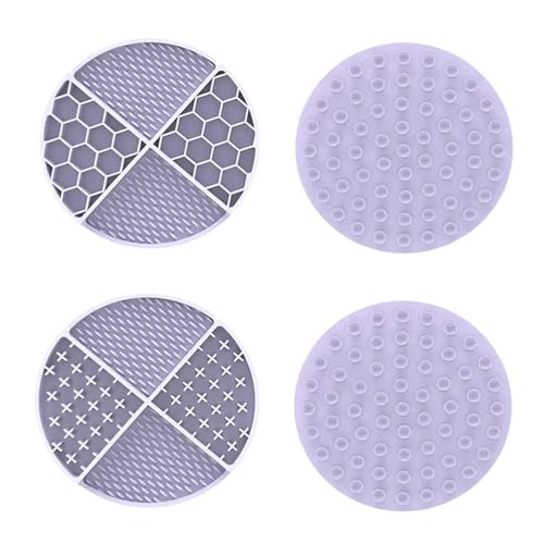 2 Stück Silikon Schleckmatte für Hunde Katze [Upgrad Extra großer Saugnapf] 21cm Leckmatte Hund Slow Feeder, Hund Lick Mat Haustier Futtermatten für Hundeleckerli, Katzenfutter (D, 21x21x1.7CM) von AidSci