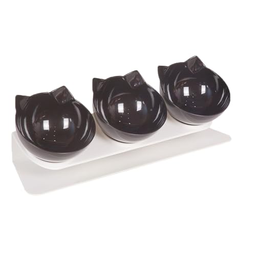 3-in-1 Futternäpfe Katzen Futter, 15 ° Kippbare Katzennäpfe Wassernapf, Groß Kunststoff Katzenfutter Katzenfutter Schale Katze Futternäpfe Katzennäpfe für Katzen Hunde Futter Wasser (C) von AidSci
