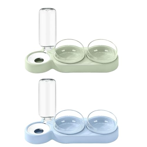 3-in-1 Katze Futternapf und Wassernapf Set, 3er Set Katzennapf Doppel-Katzennäpfe mit Wasserspender für Haustiere, Futternapf und Wassernapf für Katzen und Kleine Hunde - 2 Set (B) 3-in-1 Katze Futternapf und Wassernapf Set, 3er Set Katzennapf Doppel-Katzennäpfe mit Wasserspender für Haustiere, Futternapf und Wassernapf für Katzen und Kleine Hunde - 2 Set (B) von AidSci