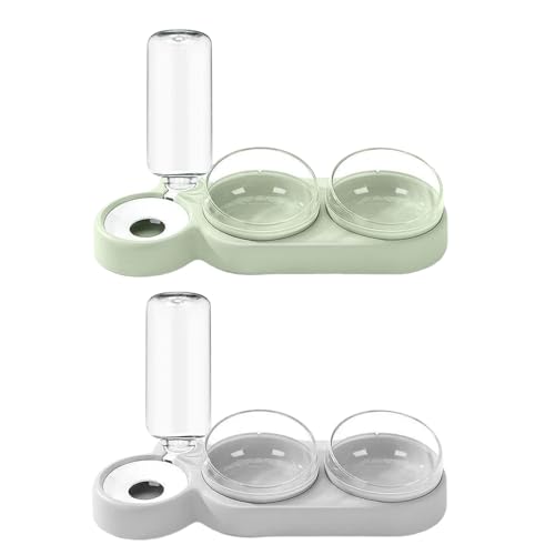 3-in-1 Katze Futternapf und Wassernapf Set, 3er Set Katzennapf Doppel-Katzennäpfe mit Wasserspender für Haustiere, Futternapf und Wassernapf für Katzen und Kleine Hunde - 2 Set (C) 3-in-1 Katze Futternapf und Wassernapf Set, 3er Set Katzennapf Doppel-Katzennäpfe mit Wasserspender für Haustiere, Futternapf und Wassernapf für Katzen und Kleine Hunde - 2 Set (C) von AidSci
