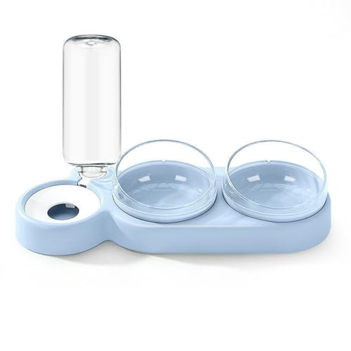 3-in-1 Katze Futternapf und Wassernapf Set, 4er Set Katzennapf Doppel-Katzennäpfe mit Wasserspender für Haustiere, 15° geneigte Katzenfutter und Wassernapf für Katzen und Kleine Hunde (C) von AidSci