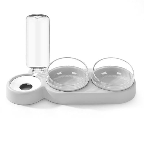 3-in-1 Katze Futternapf und Wassernapf Set, 4er Set Katzennapf Doppel-Katzennäpfe mit Wasserspender für Haustiere, 15° geneigte Katzenfutter und Wassernapf für Katzen und Kleine Hunde (D) von AidSci