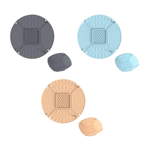 3er Set Silikon Schleckmatte für Katze [Upgrad Großer Saugnapf] Leckmatte Hunde Slow Feeder, Faltbare Innovative Hund Lick Mat Haustier Futtermatten für Hundeleckerli & Katzenfutter (D, 22x22x1,8cm) von AidSci