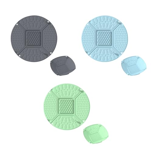 3er Set Silikon Schleckmatte für Katze [Upgrad Großer Saugnapf] Leckmatte Hunde Slow Feeder, Faltbare Innovative Hund Lick Mat Haustier Futtermatten für Hundeleckerli & Katzenfutter 22x22x1,8cm -B von AidSci