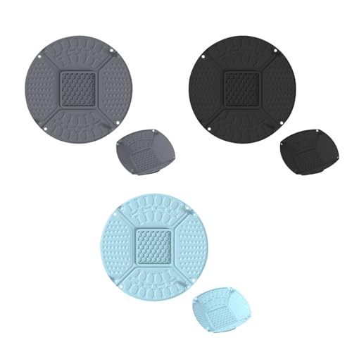 3er Set Silikon Schleckmatte für Katze [Upgrad Großer Saugnapf] Leckmatte Hunde Slow Feeder, Faltbare Innovative Hund Lick Mat Haustier Futtermatten für Hundeleckerli & Katzenfutter 22x22x1,8cm -C von AidSci