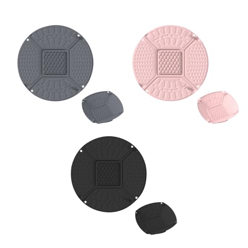3er Set Silikon Schleckmatte für Katze [Upgrad großer Saugnapf] Leckmatte Hunde Slow Feeder, Faltbare Innovative Hund Lick Mat Haustier Futtermatten für Hundeleckerli & Katzenfutter (B, 22x22x1.8cm) von AidSci