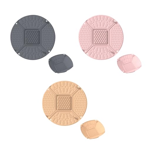 3er Set Silikon Schleckmatte für Katze [Upgrad großer Saugnapf] Leckmatte Hunde Slow Feeder, Faltbare Innovative Hund Lick Mat Haustier Futtermatten für Hundeleckerli & Katzenfutter (C, 22x22x1.8cm) von AidSci
