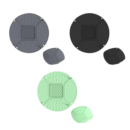 3er Set Silikon Schleckmatte für Katze [Upgrad großer Saugnapf] Leckmatte Hunde Slow Feeder, Faltbare Innovative Hund Lick Mat Haustier Futtermatten für Hundeleckerli & Katzenfutter (E, 22x22x1.8cm) von AidSci