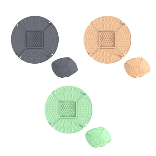 3er Set Silikon Schleckmatte für Katze [Upgrad großer Saugnapf] Leckmatte Hunde Slow Feeder, Faltbare Innovative Hund Lick Mat Haustier Futtermatten für Hundeleckerli & Katzenfutter (F, 22x22x1.8cm) von AidSci