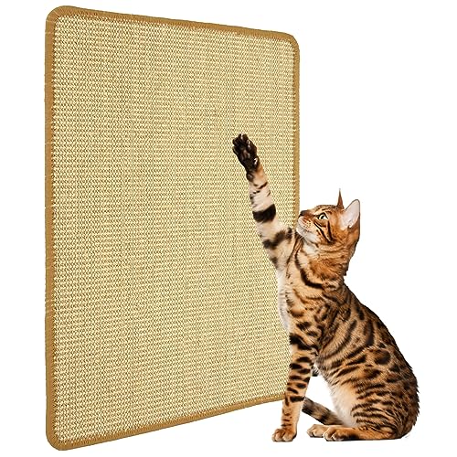 Kratzmatte Katze,Kratzteppich Sisal,Kratzbretter Boden rutschfest, Natürlicher Sisalteppich für Katzen,schützt Teppiche und Sofas (40×30cm) von Aidiyapet