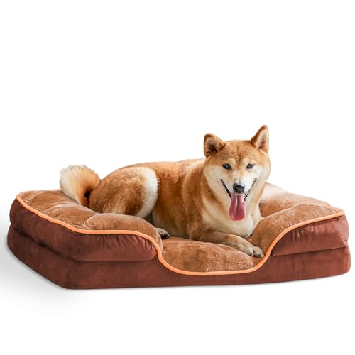 Orthopädisches Hundebett für kleine Hunde, wasserdichtes Haustierbett aus Memory-Schaum mit Seiten, waschbarer, abnehmbarer Bezug, rutschfester Boden, Eierkisten-Schaumstoff-Couch für verbesserten Orthopädisches Hundebett für kleine Hunde, wasserdichtes Haustierbett aus Memory-Schaum mit Seiten, waschbarer, abnehmbarer Bezug, rutschfester Boden, Eierkisten-Schaumstoff-Couch für verbesserten von Aidoly