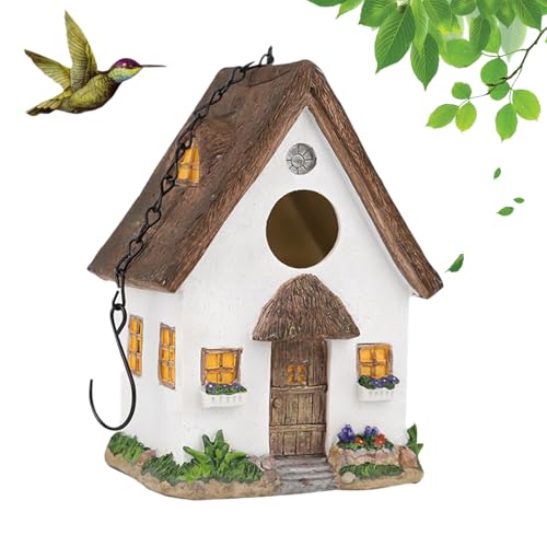 Spring Bluebird-Haus für draußen, hängende Vogelhäuser für Garten, Nistkasten, Geschenke für Naturliebhaber, Baumschwalbe, Finken, Wildvögel, Schraubenschlüssel, natürlicher Stil, langlebig, 3,8 cm Spring Bluebird-Haus für draußen, hängende Vogelhäuser für Garten, Nistkasten, Geschenke für Naturliebhaber, Baumschwalbe, Finken, Wildvögel, Schraubenschlüssel, natürlicher Stil, langlebig, 3,8 cm von AiduduPet