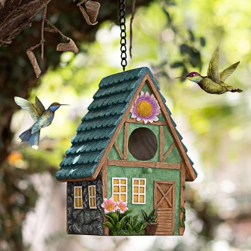 Vogelhäuser für draußen, hängendes Vogelhaus für Garten, Terrasse, Kunstharz, blaue Vogelhäuser für den Außenbereich, dekorative Vogelhäuser, Kolibri-Haus Vogelhäuser für draußen, hängendes Vogelhaus für Garten, Terrasse, Kunstharz, blaue Vogelhäuser für den Außenbereich, dekorative Vogelhäuser, Kolibri-Haus von AiduduPet