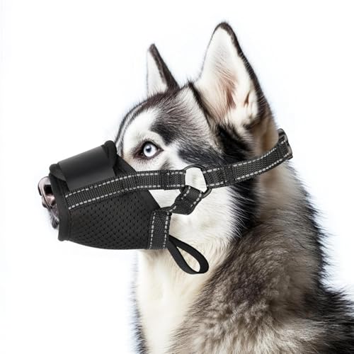 Maulkorb für kleine, mittelgroße und große Hunde, weich, verstellbare Schlaufe, Hunde-Mundschutz ermöglicht Hecheln, Trinken, atmungsaktives Netzgewebe, verhindert Beißen, Bellen, Kauen, Fellpflege, Maulkorb für kleine, mittelgroße und große Hunde, weich, verstellbare Schlaufe, Hunde-Mundschutz ermöglicht Hecheln, Trinken, atmungsaktives Netzgewebe, verhindert Beißen, Bellen, Kauen, Fellpflege, von Aiieim