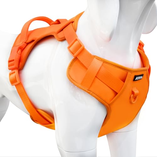 AIITLE Bequemes Hundegeschirr zum Spazierengehen – Leichtes Haustiergeschirr mit 2 Leinenclips und weich gepolstertem Griff, für Welpen und kleine Hunde, Orange, XS AIITLE Bequemes Hundegeschirr zum Spazierengehen – Leichtes Haustiergeschirr mit 2 Leinenclips und weich gepolstertem Griff, für Welpen und kleine Hunde, Orange, XS von Aiitle