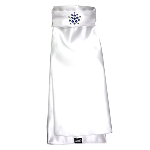 Aiko Plastron - Satin - Weiss/Nightblue - Flower Crystal - Rhinestones Aiko Plastron - Satin - Weiss/Nightblue - Flower Crystal - Rhinestones von Aiko