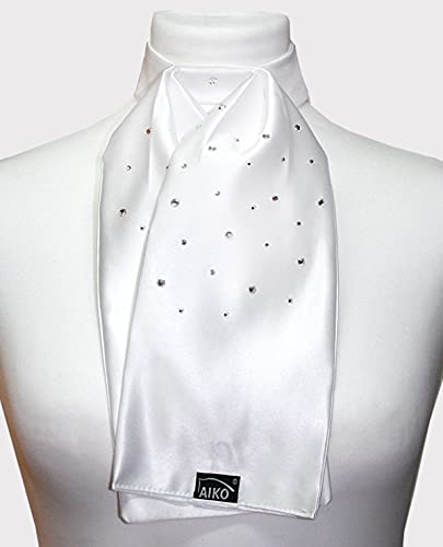 AIKO Plastron - Satin - Weiss - Crystal Sparkle - Rhinestones von AIKO