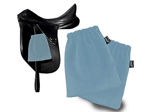 AIKO Steigbügelschoner Steigbügelschützer Steigbügelschutzhülle Steigbügelhülle, Fleece 1 Paar (stahlblau) von AIKO