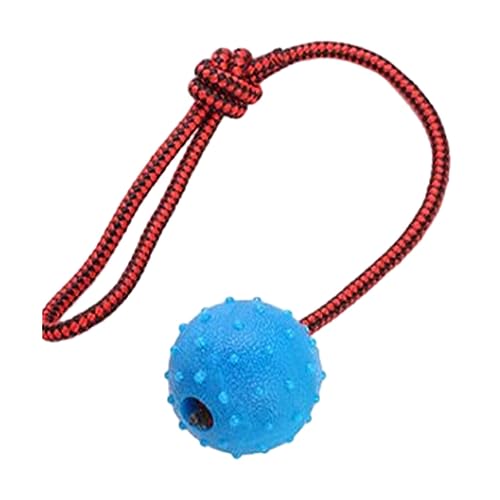 Ailan 2 Stück/Set Seil Spielzeugball für Haustiere – langlebig und geruchlos für langanhaltenden Spaß, Gummi Zahnknirsch Trainingszubehör, Blau, mittlere Größe von Ailan