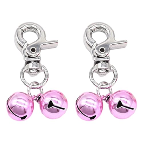 Ailan 2X Jingle Bells für Hundehalsband Anhänger, klarer und knackiger Klang, sicher und ungiftig, Kupfer Hundehalsband Anhänger, Jingle Bells, Rosa von Ailan