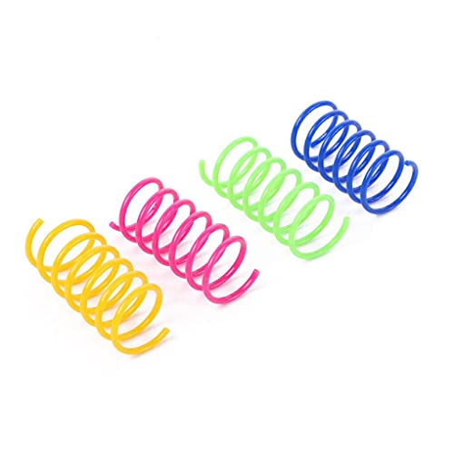 Ailan 4pcs Cat Spring Toys Set Indoor Outdoor Simple Colorful Stretchy Pet Spiral Toy Home Pets Playing Requisiten Interaktives Spielzeug von Ailan