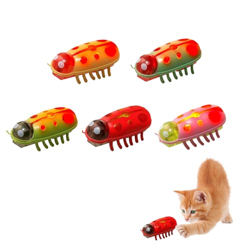 Ailan 5 Stücks Pet Mini Marienkäfer, elektrisches Katzenspielzeug, kann Licht ausstrahlen, interaktives Spielzeug, Käfer, Lernspielzeug für Katzen und Kätzchen zum Spielen und Trainieren Ailan 5 Stücks Pet Mini Marienkäfer, elektrisches Katzenspielzeug, kann Licht ausstrahlen, interaktives Spielzeug, Käfer, Lernspielzeug für Katzen und Kätzchen zum Spielen und Trainieren von Ailan