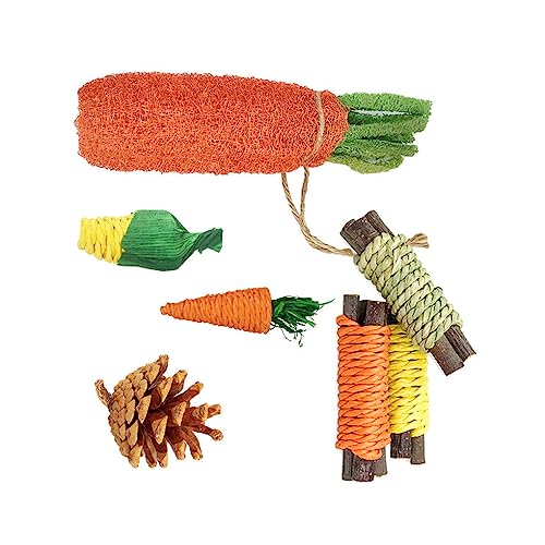Ailan 7 teiliges Haustier Gemüse Kauspielzeug, Bezauberndes tragbares Zahnen, Zähneputzen, Haushaltsspielzeug, Geburtstagsgeschenk von Ailan