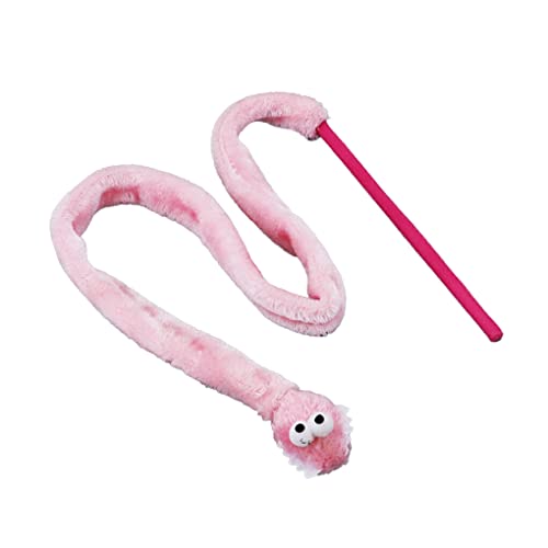 Ailan Cat Stick Sound Toy Flush Teaser Kompakte Größe Attraktives exquisites interaktives Spielzeug Schlangenförmiger Langer Griff Handlich gegriffen, Rosa von Ailan