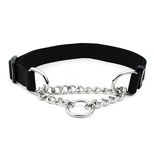 Ailan Haustierhalsband aus Metall, tragbar, universeller Ersatz, waschbar, rutschfest, strapazierfähig, Camping, Laufen, Spielen, Haustiere, Abschleppen, Halsband, Schwarzes Nylon von Ailan