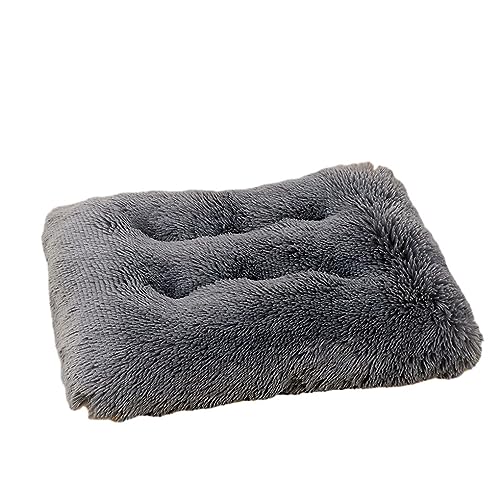 Ailan Hundebox Matratze – hautfreundlicher Stoff und gefüllt mit PP Baumwolle für ultimativen Komfort. Plüsch Hundekatzen Zwingerunterlage, Dunkel grau, S von Ailan