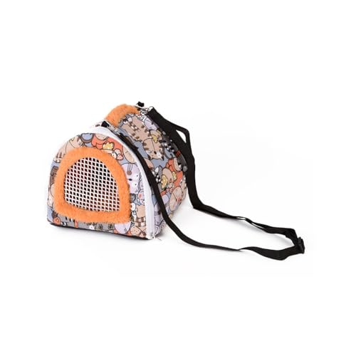 Ailan Kleine Haustiertragetasche Outdoor Einkaufsschwamm Tiertragetasche Plüsch Winter Warm Kaltwetter Schultertasche Atmungsaktiv, Typ 1 von Ailan