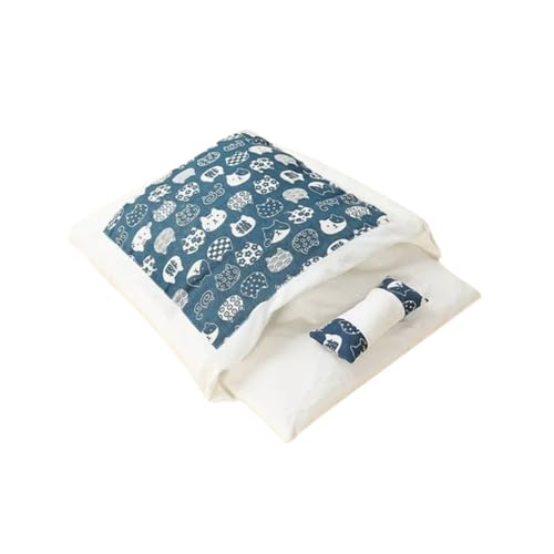 Ailan Niedlicher Katzenschlafsack, Haustier fühlt Sich geliebt und bequem, leicht zu reinigen, Baumwolle, selbstwärmendes Katzennestbett, warmes Katzennest, Blau M 55 * 40 Ailan Niedlicher Katzenschlafsack, Haustier fühlt Sich geliebt und bequem, leicht zu reinigen, Baumwolle, selbstwärmendes Katzennestbett, warmes Katzennest, Blau M 55 * 40 von Ailan