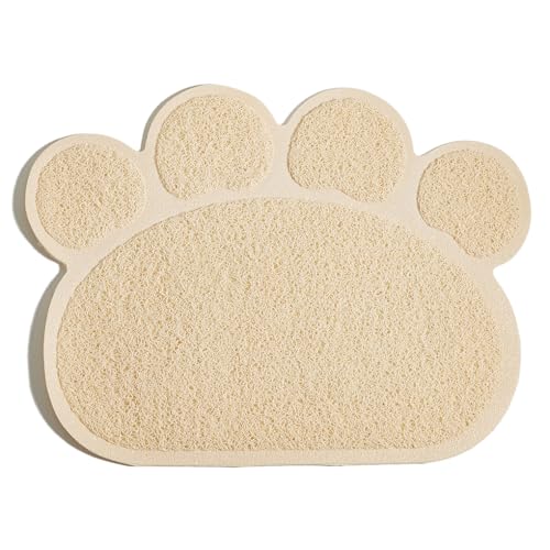 Ailan Sauber bleiben, Katzenstreumatte, rutschfeste Unterseite und multifunktionale, Kratzfeste, reißfeste PVC Katzenstreumatte, Beige von Ailan