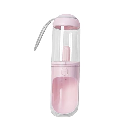 Ailan Tragbarer Wasserflaschenspender für Haustiere, Reisefilter, Becher, Futterspender, wiederverwendbar, mit großer Kapazität, Rosa von Ailan