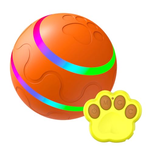 Ailan Übungsplatz mit interaktivem Hundeball, 3 Modi, Timer Funktion inklusive, natürliche Inhaltsstoffe, interaktiver Welpen Haustierball, Orange von Ailan