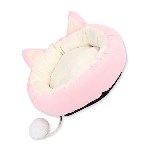 Ailan Weiches und bequemes Katzenbett, abnehmbar für einfache Reinigung, bequemerer Schlaf für Haustiere, runde Filzkatze, Rosa, M Ailan Weiches und bequemes Katzenbett, abnehmbar für einfache Reinigung, bequemerer Schlaf für Haustiere, runde Filzkatze, Rosa, M von Ailan