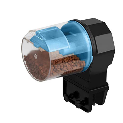 Ailgely Automatischer Fischfutterautomat, 2 Getreidespeicher, Einstellbare Futterausgabe, Transparentes Design, für Aquarium von Ailgely