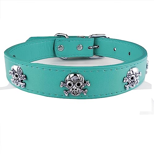 AiliStar Hundehalsband mit Totenkopf-Design, Skelett-Design, Haustierhalsband für Hunde und Katzen, Blau, Größe S, passend für einen Halsumfang von 25,4 cm bis 33 cm von AiliStar